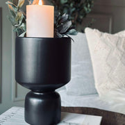 Vase en Verre Noir - Surface Lisse pour Fleurs et Décoration Intérieure