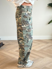 Jean Cargo Femme Camouflage - Taille Extensible et Coupe Normale pour Usage Quotidien