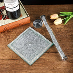 Porte-Rouleau de Cuisine sur Pied - Finition Dorée avec Décoration en Cristal