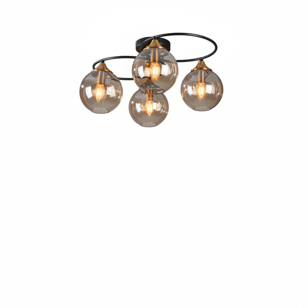 Lampe de Plafond LED avec Abat-Jours en Verre - Luminaire 4, 6 ou 8 Lumières Compatible E27