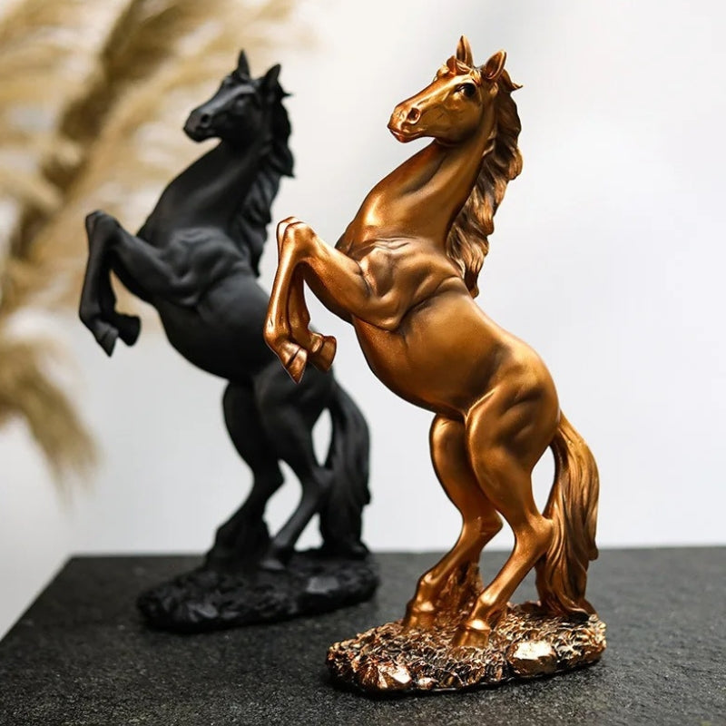 Sculpture de Cheval Cabré en Résine – Figurine Décorative pour Intérieur