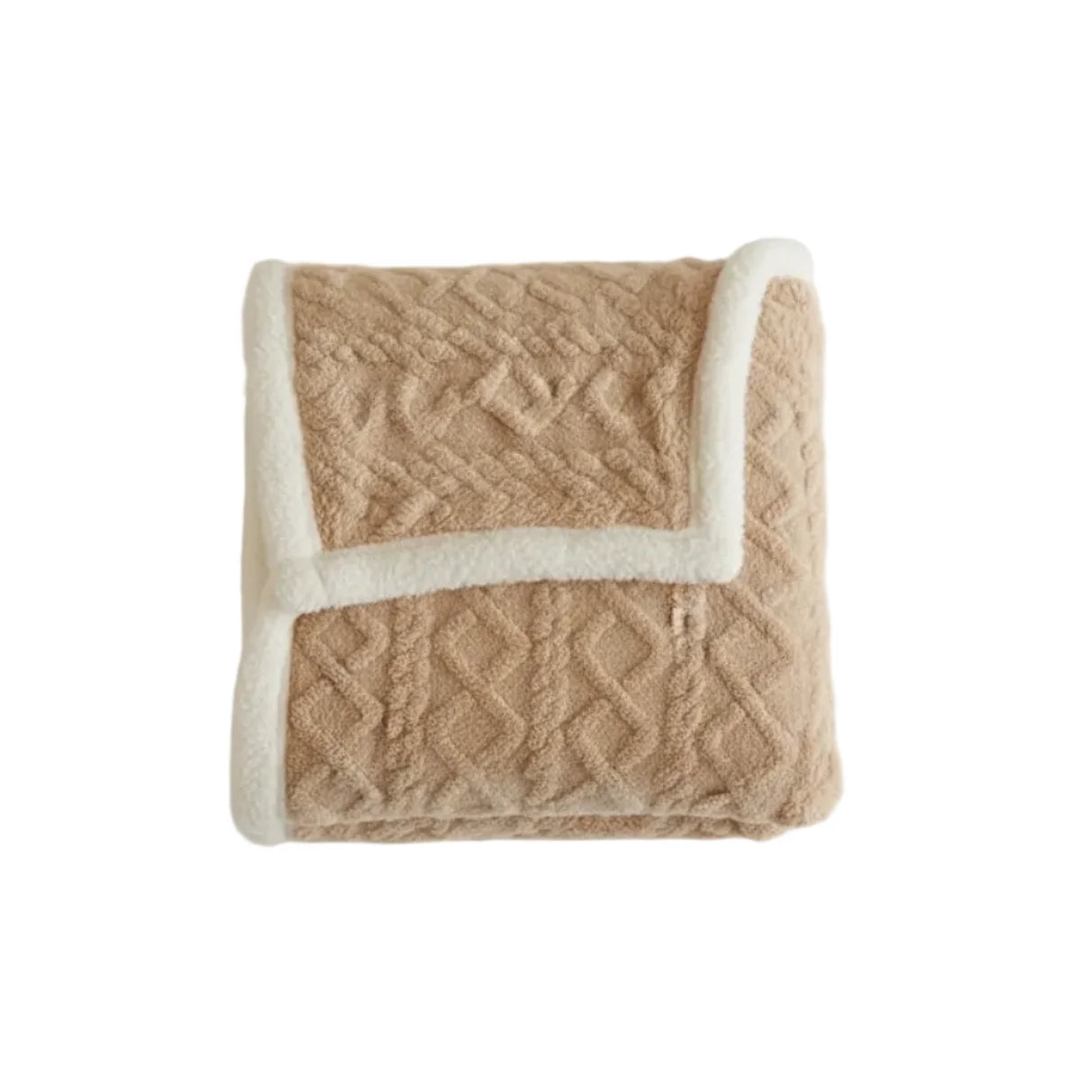 Couverture en Fleece Mélange de Laine de Mouton - Plaid Double Couche pour Canapé et Lit