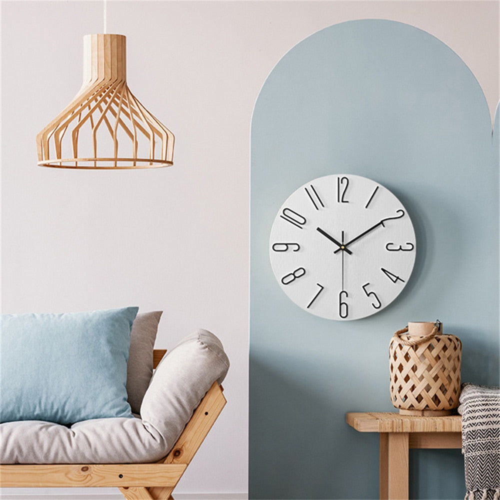 Horloge Murale en Plastique - Horloge Ronde de 30 cm Disponible en Plusieurs Couleurs