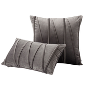 Housse de Coussin en Velours Polyester - Modèle Uni avec Fermeture Éclair