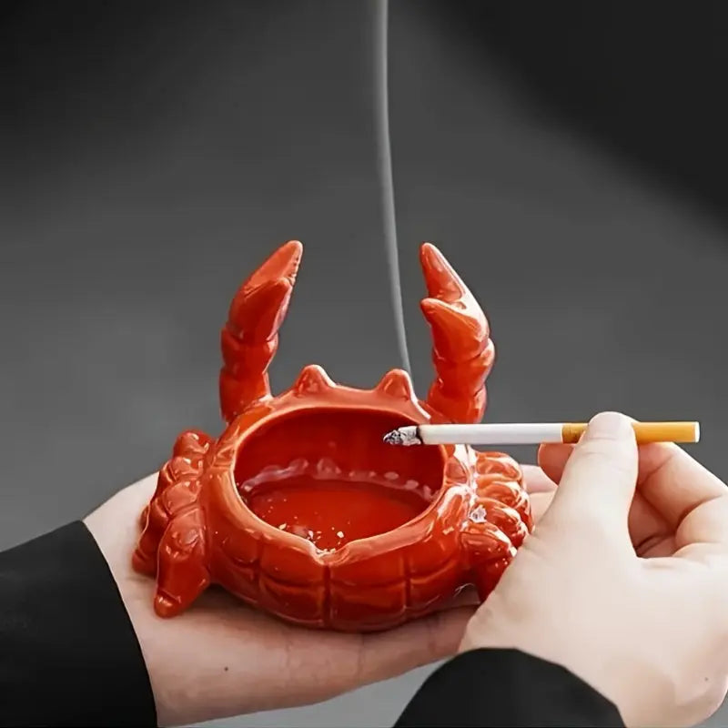 Cendrier en Céramique - Bol Décoratif en Forme de Crabe pour Usage de Table