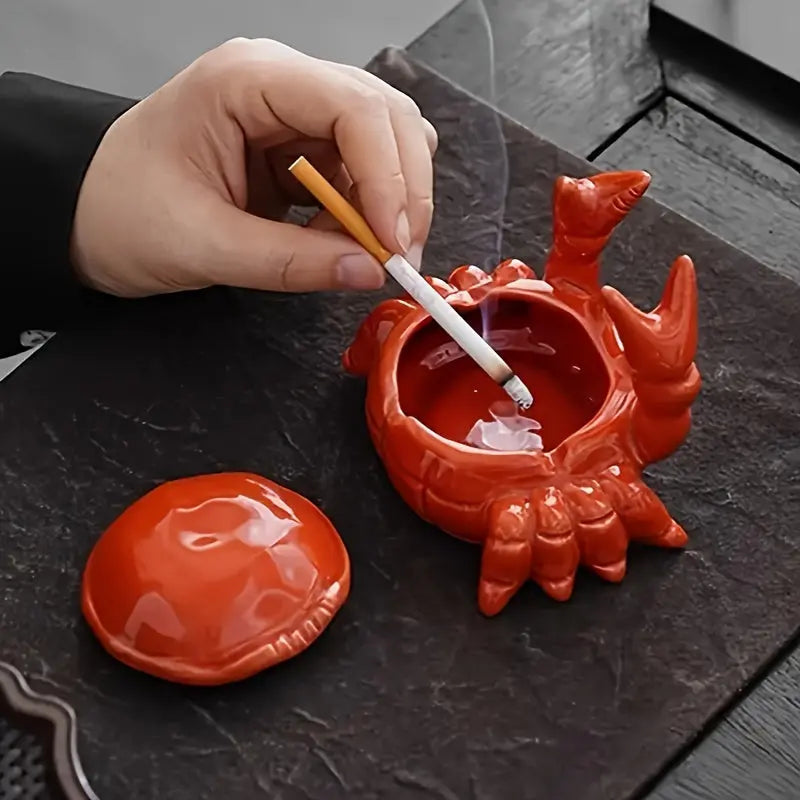 Cendrier en Céramique - Bol Décoratif en Forme de Crabe pour Usage de Table