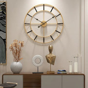 Horloge Murale - Design Cadre Métallique Affichage Analogique Silencieux pour Intérieur