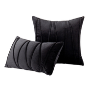 Housse de Coussin en Velours Polyester - Modèle Uni avec Fermeture Éclair
