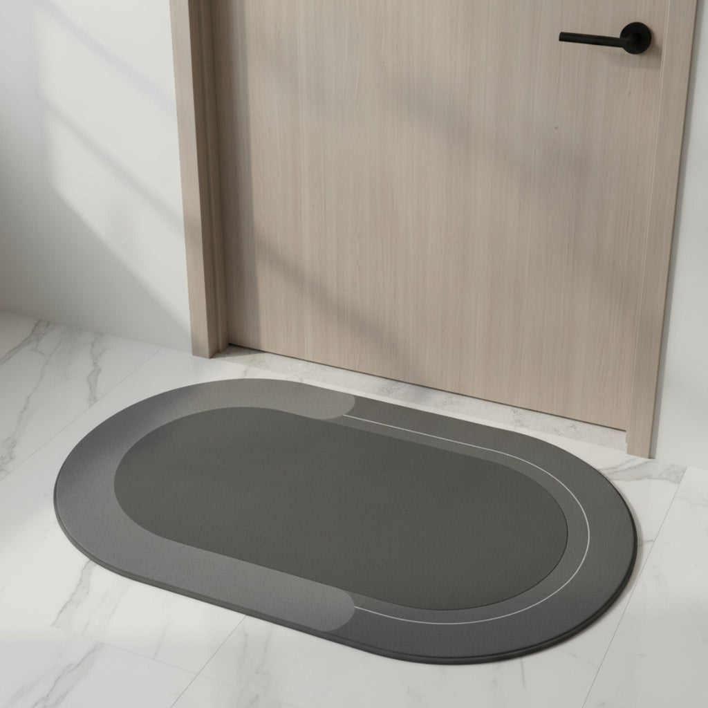 Tapis de Bain en Diatomite - Tapis Ovale 40 × 60 cm pour Salle de Bain