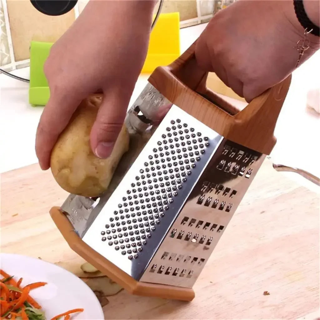 Râpe de Cuisine Double Face avec Bac de Récupération - Ustensile en Acier Inoxydable