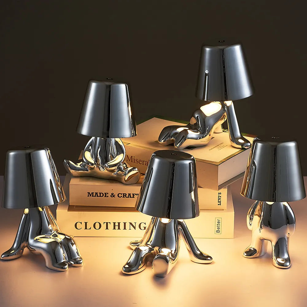 Lampe de Table LED Rechargeable - Aluminium et Résine avec Éclairage Réglable