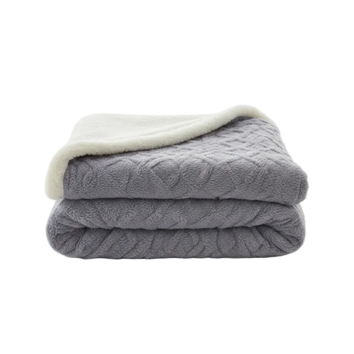 Couverture en Fleece Mélange de Laine de Mouton - Plaid Double Couche pour Canapé et Lit