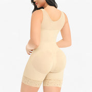 Body de Compression Femme - Panneaux Structurés Inspirés du Corset et Coupe Sans Manches Noire