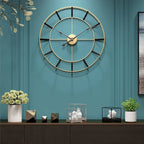 Horloge Murale - Design Cadre Métallique Affichage Analogique Silencieux pour Intérieur