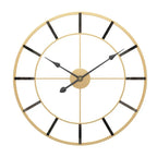 Horloge Murale - Design Cadre Métallique Affichage Analogique Silencieux pour Intérieur