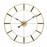 Horloge Murale - Design Cadre Métallique Affichage Analogique Silencieux pour Intérieur