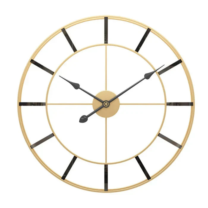 Horloge Murale - Design Cadre Métallique Affichage Analogique Silencieux pour Intérieur