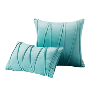 Housse de Coussin en Velours Polyester - Modèle Uni avec Fermeture Éclair