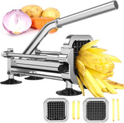 Coupe-Frites en Acier Inoxydable - Coupe-Légumes avec Lames Interchangeables