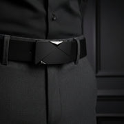 Ceinture Homme en Cuir Véritable de Veau - Boucle Automatique Réglable en Alliage