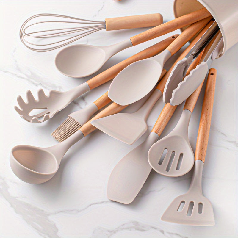 Ensemble d'Ustensiles de Cuisine en Silicone - Cuisson et Préparation des Aliments