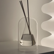 Diffuseur à Bâtonnets - Dôme en Verre Double avec Tiges en Rotin pour Parfum d'Intérieur