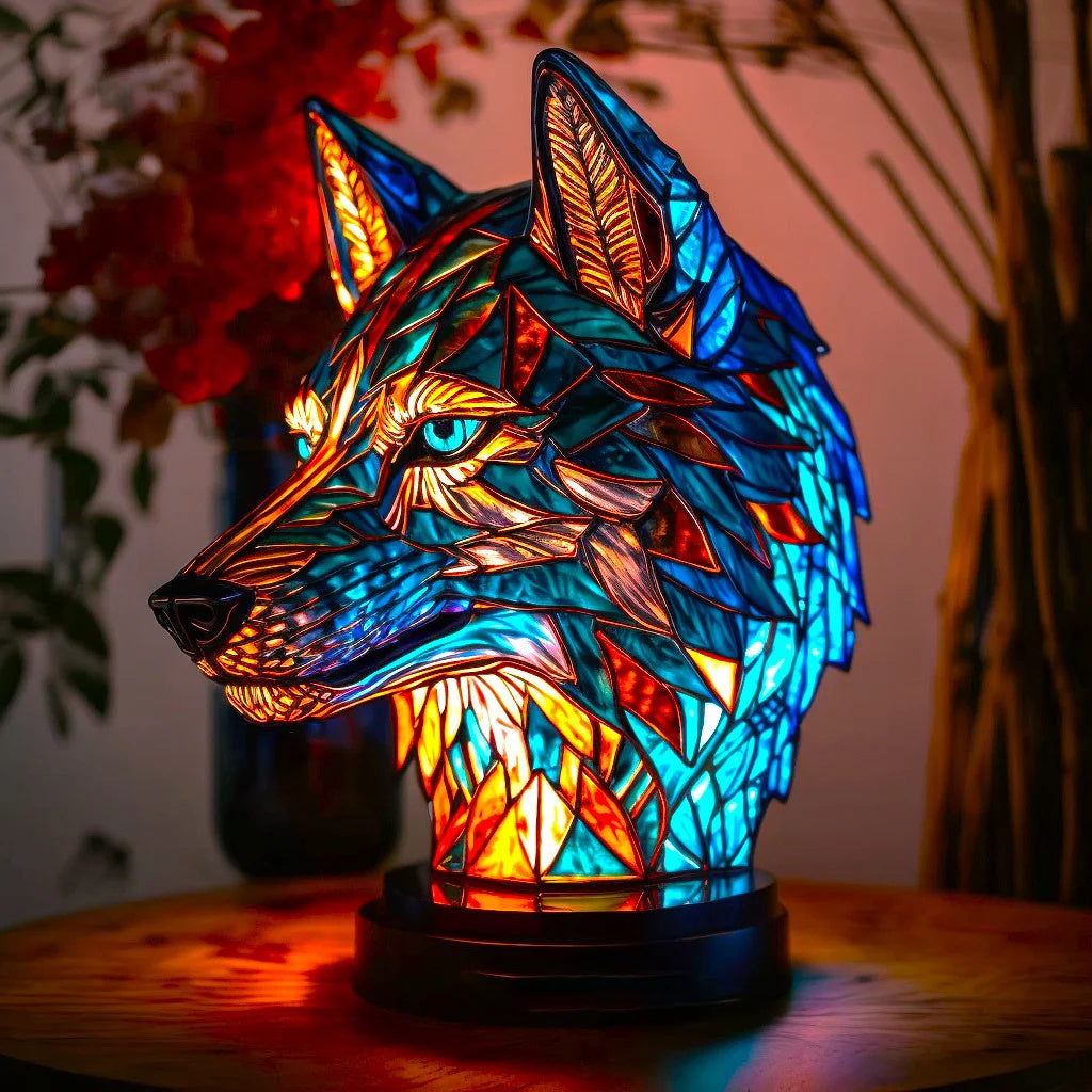 Lampe de Table Animaux en Verre Coloré - Éclairage Décoratif avec LED Chaude Intégrée