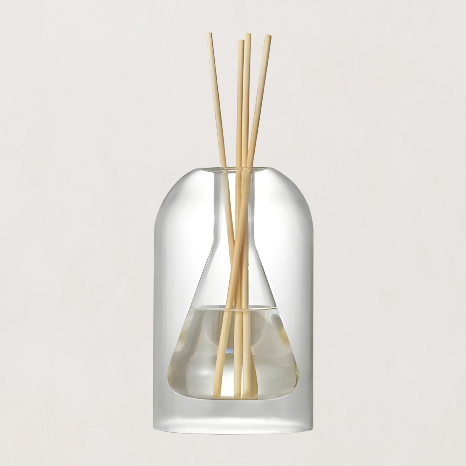 Diffuseur à Bâtonnets - Dôme en Verre Double avec Tiges en Rotin pour Parfum d'Intérieur