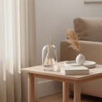 Diffuseur à Bâtonnets - Dôme en Verre Double avec Tiges en Rotin pour Parfum d'Intérieur
