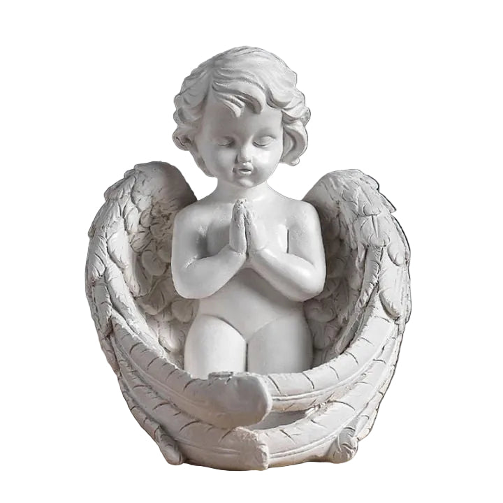 Bougeoir Ange en Résine – Support Décoratif pour Bougie Intérieure