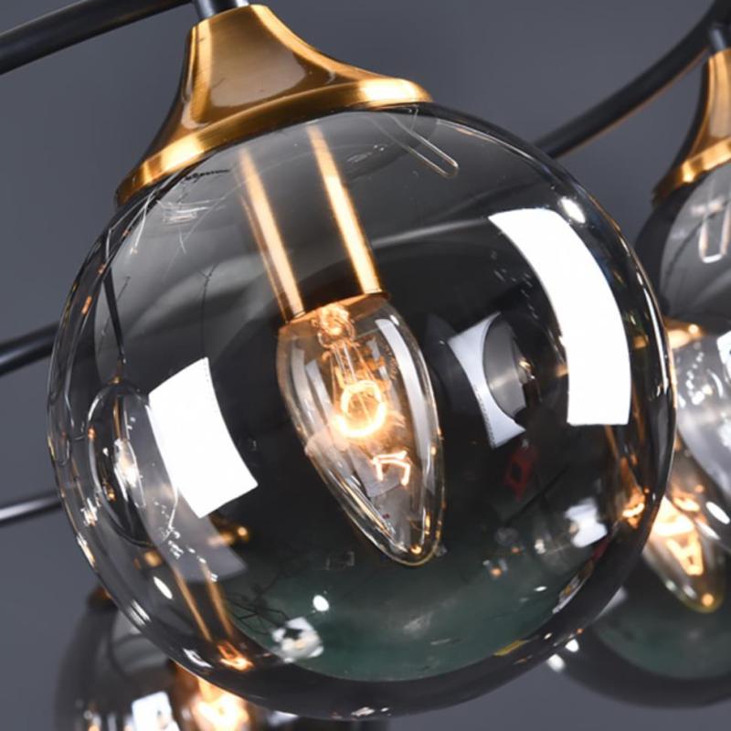 Lampe de Plafond LED avec Abat-Jours en Verre - Luminaire 4, 6 ou 8 Lumières Compatible E27