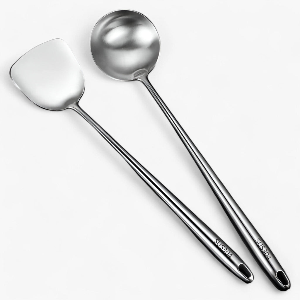 Ensemble d'Ustensiles de Cuisine en Acier Inoxydable - Ustensiles pour Cuisson et Service