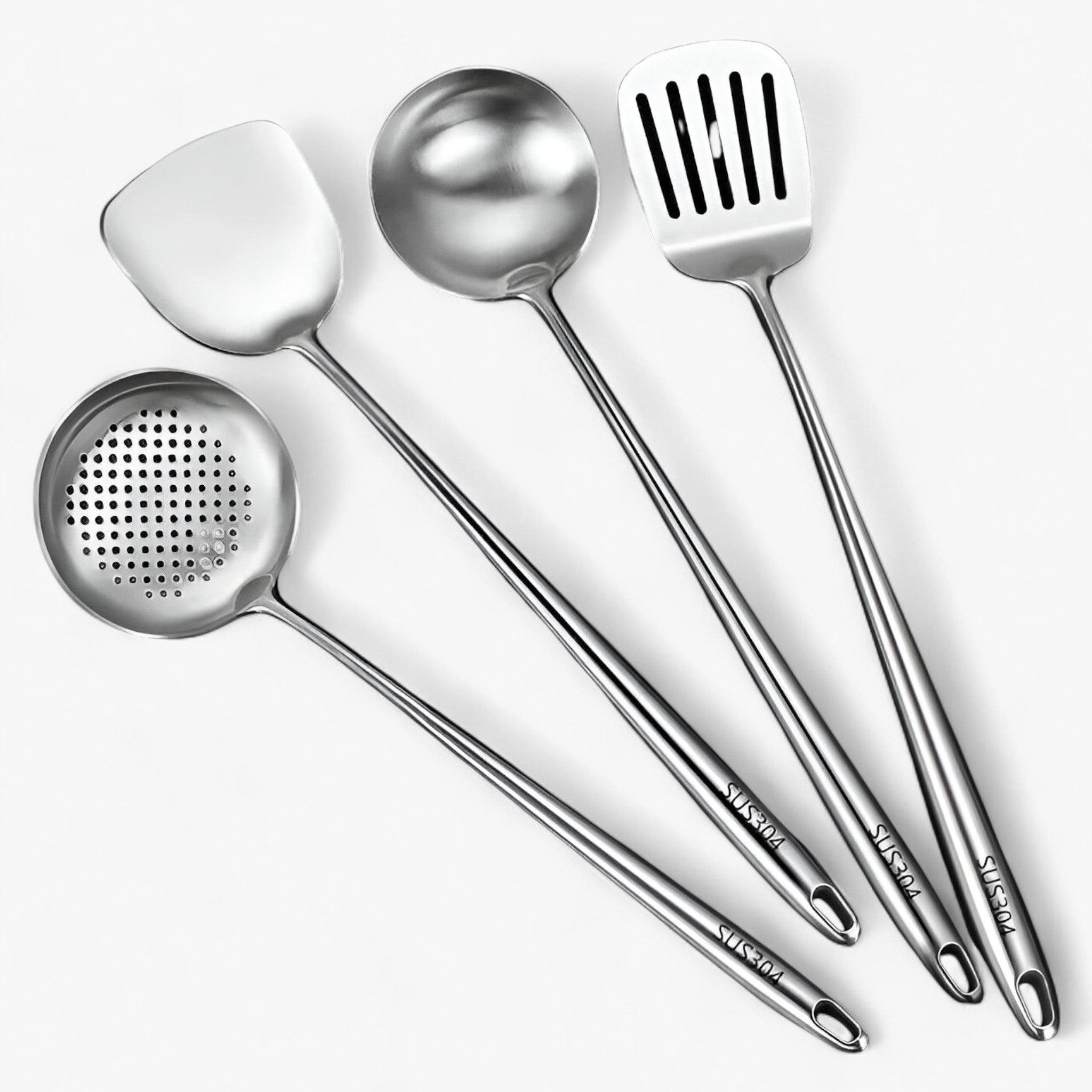 Ensemble d'Ustensiles de Cuisine en Acier Inoxydable - Ustensiles pour Cuisson et Service