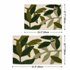 Tapis de Bain Absorbant - Motif Feuilles en Polyester avec Dos Antidérapant TPR