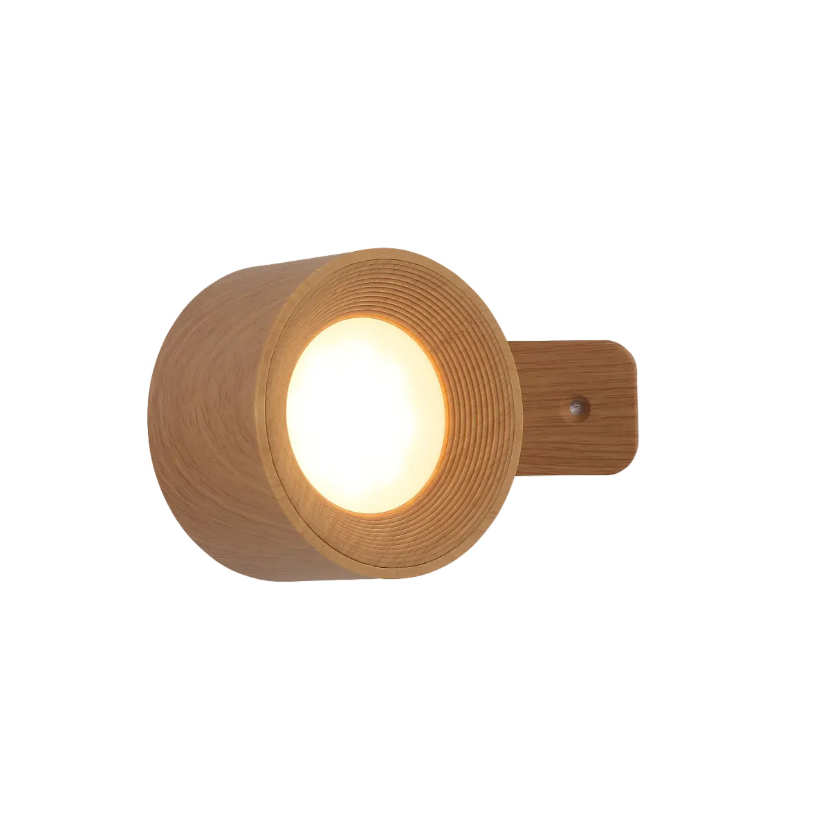 Applique Murale LED Rechargeable par USB - Corps Rond en ABS avec Abat-Jour Blanc