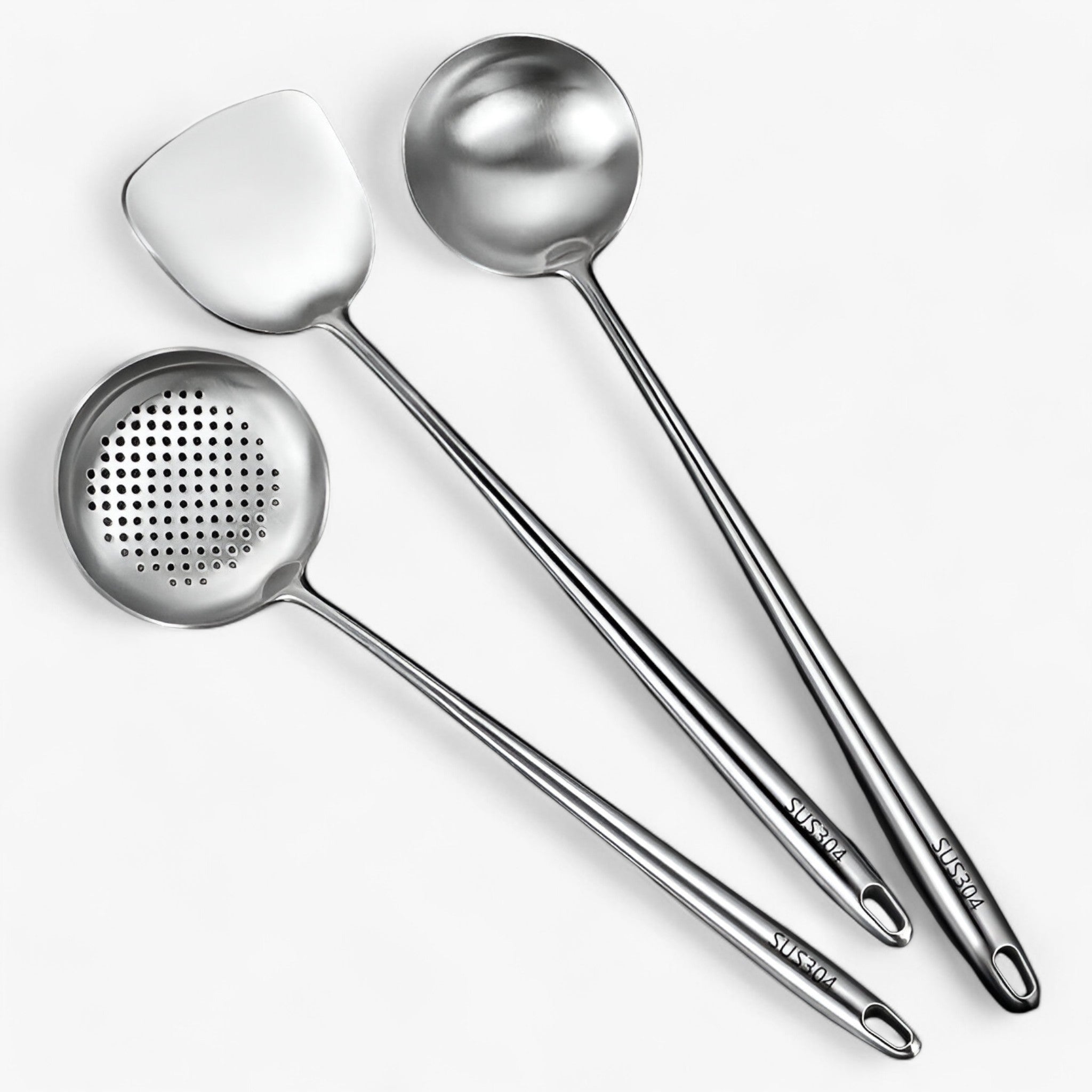 Ensemble d'Ustensiles de Cuisine en Acier Inoxydable - Ustensiles pour Cuisson et Service