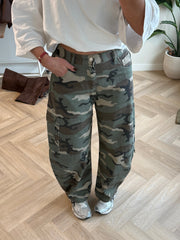 Jean Cargo Femme Camouflage - Taille Extensible et Coupe Normale pour Usage Quotidien