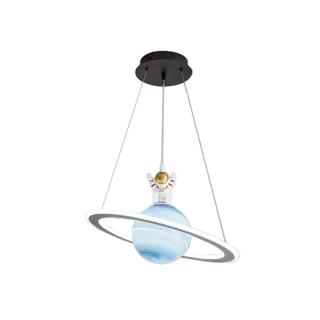 Lampe Suspendue à Motif Planète - Luminaire en Métal, Acrylique et Verre pour Chambre d'Enfant