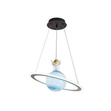 Lampe Suspendue à Motif Planète - Luminaire en Métal, Acrylique et Verre pour Chambre d'Enfant