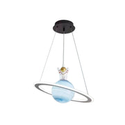 Lampe Suspendue à Motif Planète - Luminaire en Métal, Acrylique et Verre pour Chambre d'Enfant