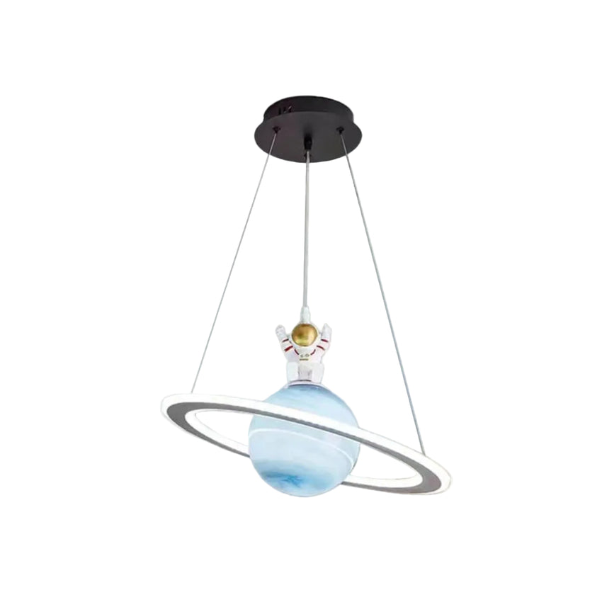 Lampe Suspendue à Motif Planète - Luminaire en Métal, Acrylique et Verre pour Chambre d'Enfant