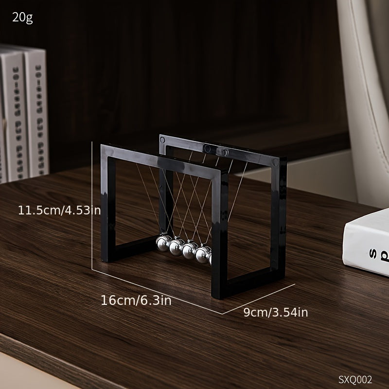 Pendule de Newton en Métal et Bois - Décoration d'Équilibre Interactive pour Bureau