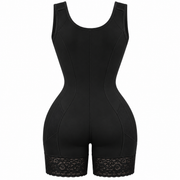 Body de Compression Femme - Panneaux Structurés Inspirés du Corset et Coupe Sans Manches Noire