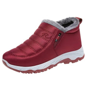 Bottes de Neige Courtes pour Femme - Design Slip-On Doublé en Polaire avec Extérieur Résistant à l'Eau