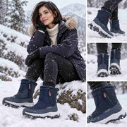 Bottes de Neige Mi-Mollet Unisexes - Doublure Épaisse en Peluche pour les Journées Froides d'Hiver