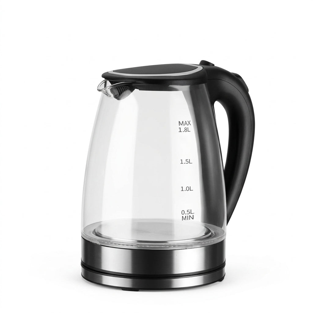 Bouilloire Électrique en Verre 1,8 L - Puissance 2200 W avec LED Bleue
