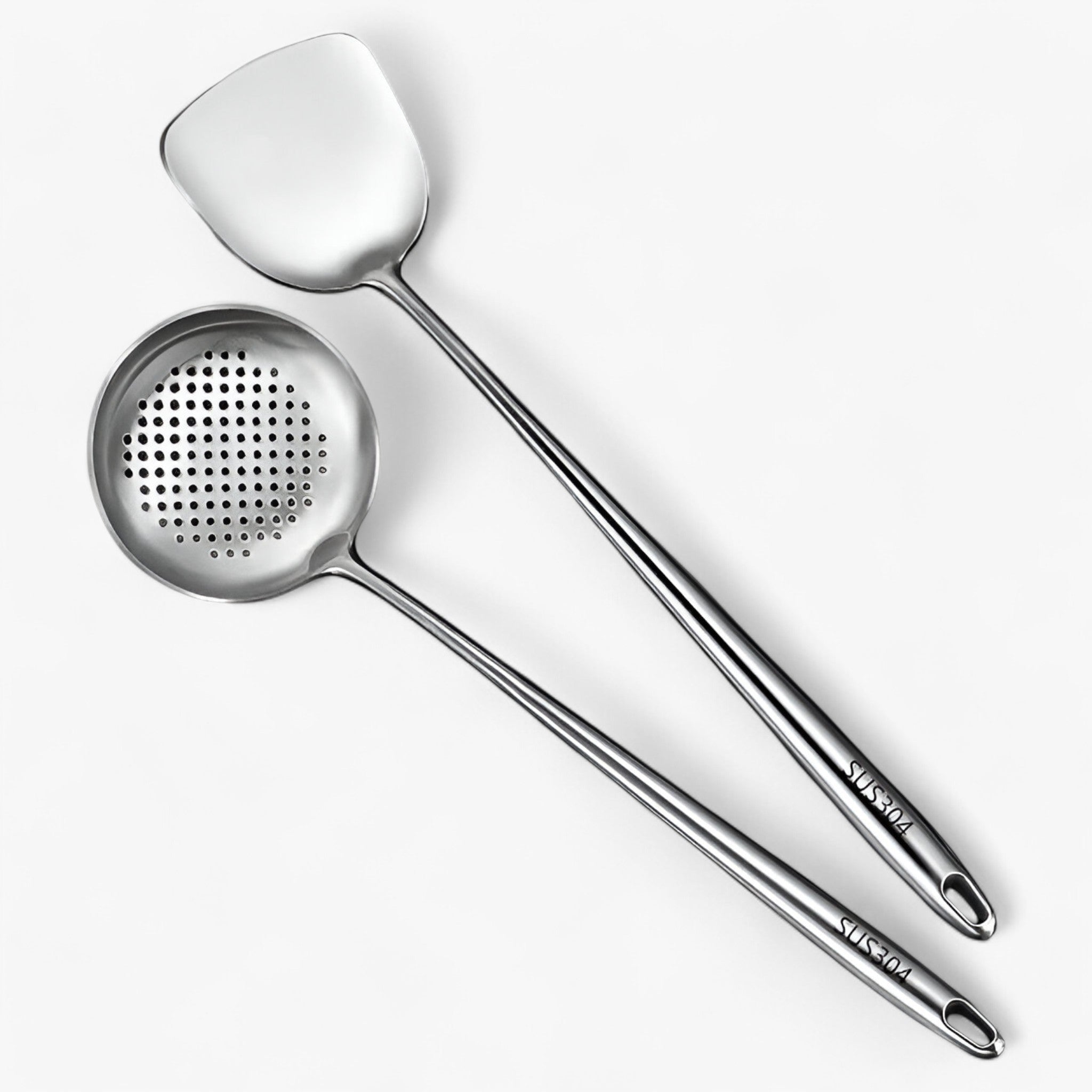 Ensemble d'Ustensiles de Cuisine en Acier Inoxydable - Ustensiles pour Cuisson et Service