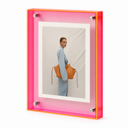 Cadre Photo LED - Affichage Lumineux en Acrylique Transparent pour Bureau et Étagère
