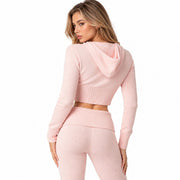 Cardigan Court en Maille Femme - Coupe Ajustée avec Capuche et Fermeture Éclair