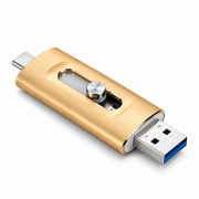 Clé USB 3-en-1 - Stockage USB 3.0 et Type-C avec Adaptateur OTG et Boîtier Métallique Pliable